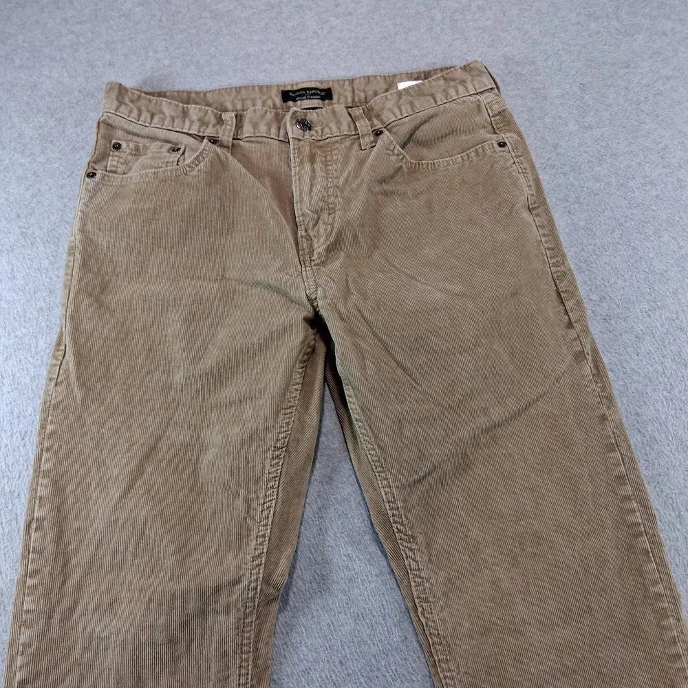 Banana Republic Corduroy Pants Mens 33x30 Tan Vintage Straight Stretch